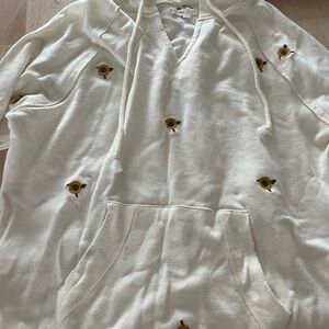 Maurices Cream Hoodie with Sunflower Detail
